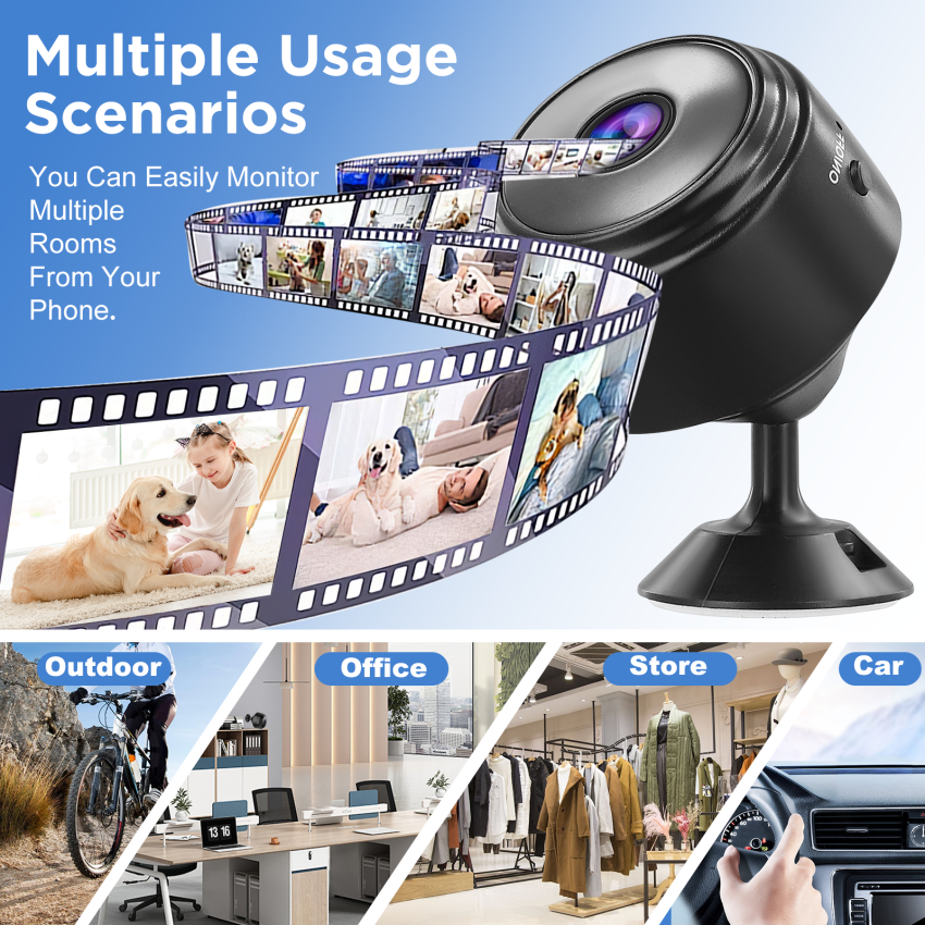 3PCS Camtrix Mini 1080p HD Wireless Security Camera, Mini Security Camera Outdoor,Camtrix Mini Security Camera,Wi-Fi Security Camera,Cameras For Home Security