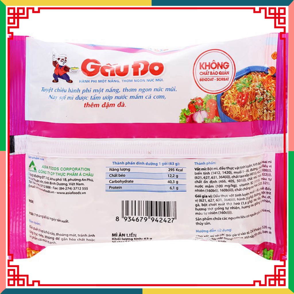 (HOT LIKE) Thùng Mì Gấu Đỏ 30 Gói x63g/date mới (NT)