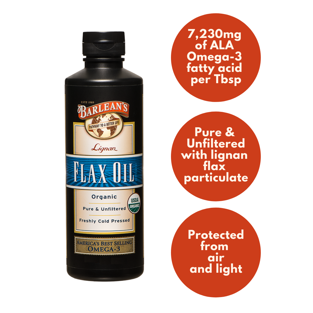 Organic Flaxseed Oil, Barlean's High Lignans Content Coldpressed