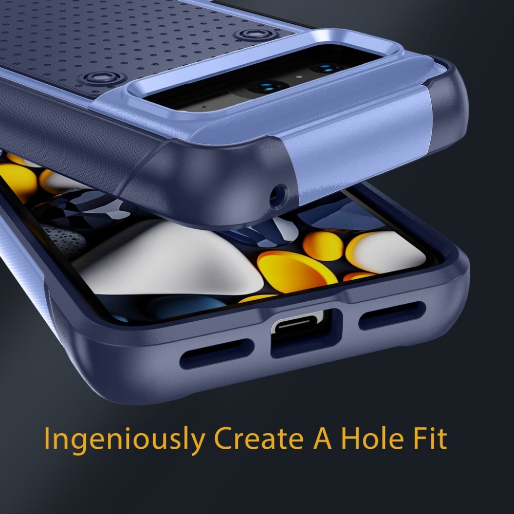 For Google Pixel 7A, Pixel 7, Pixel 7 Pro, Pixel 8, Pixel 8 Pro Case, Dual Layer Hard PC Back&Soft Bumper Resilient Shock Absorb Shockproof Phone Case