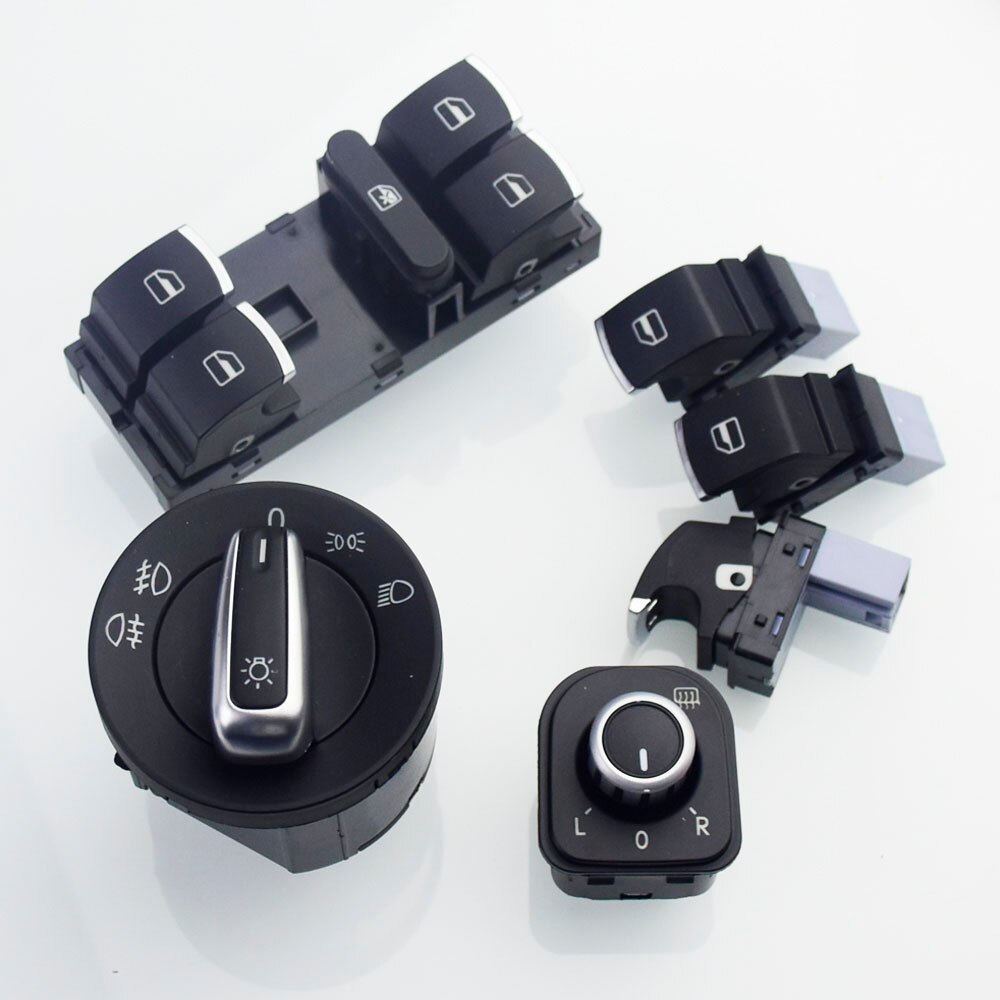 “：》{ —— 8pcs/lot window headlight mirror tailgate fuel door control switch button for vw passat b6 3c0962125b 5nd959565b 5nd941431a