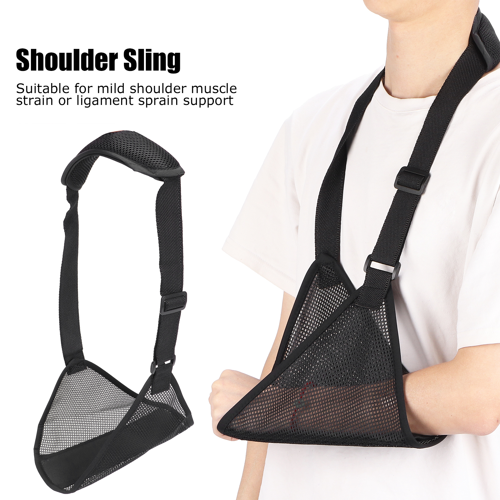 Arm Sling Breathable Shoulder Immobilizer Rotator Adjustable Elbow Support Strap Brace