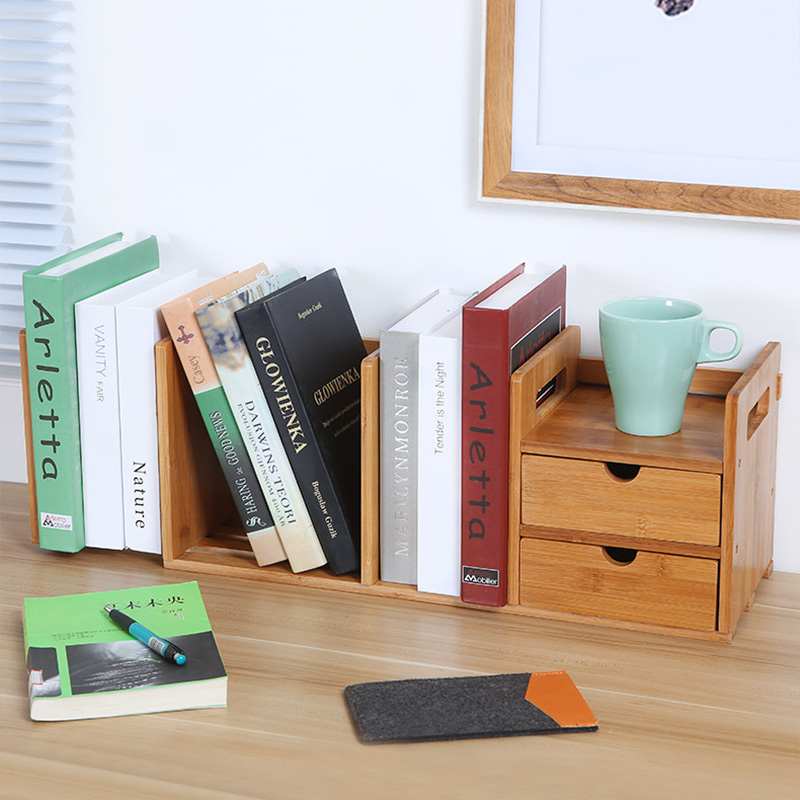 Small bookshelf with drawer office, table storage, simple desk bookshelf student bookshelf shelf