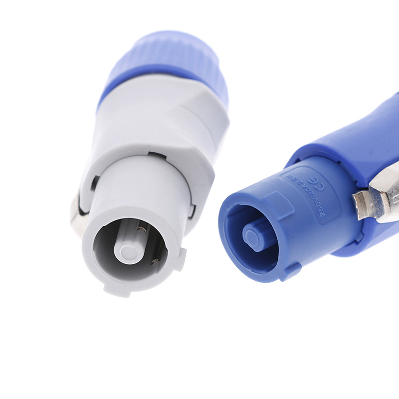In 10Pcs/Lot Nac3Fca Speakon Plug 3 Pin Male Powercon Connector 20A 250v Ac Power Plug Connector Blue And White I.165496504