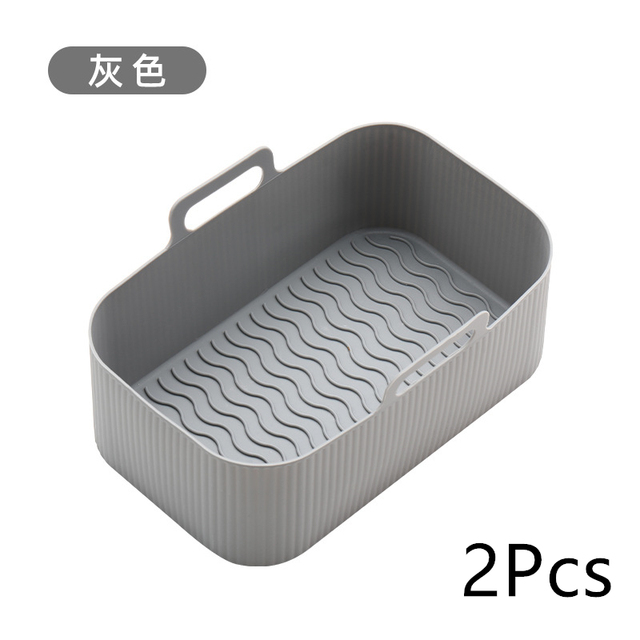 【Exclusive】 2PCs rectangular air fryer tray oven baking tray basket reusable liner dish for Ninja Foodi dz201 pan accessories.