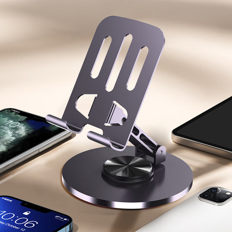 Metal Folding 360 ° Rotating Desktop Mobile Phone Holder Stand