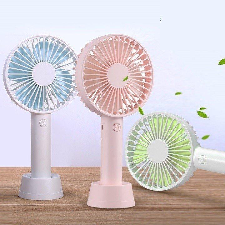 Quạt cầm tay - Quạt sạc tích điện có chân đế để bàn tiện dụng mẫu mới