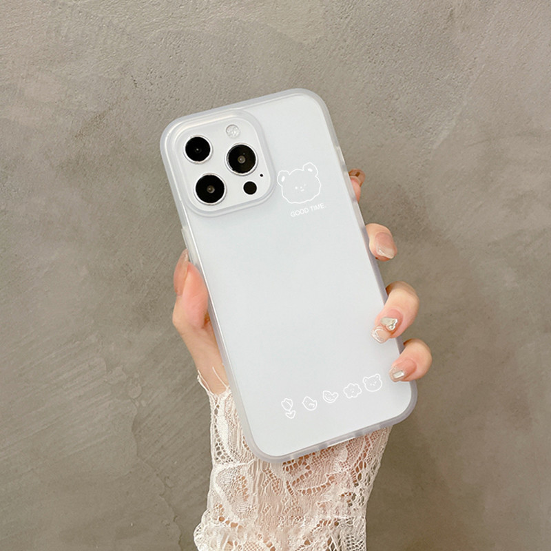 Clear Phone Case With White Bear Head For Iphone Series_voghion.com
