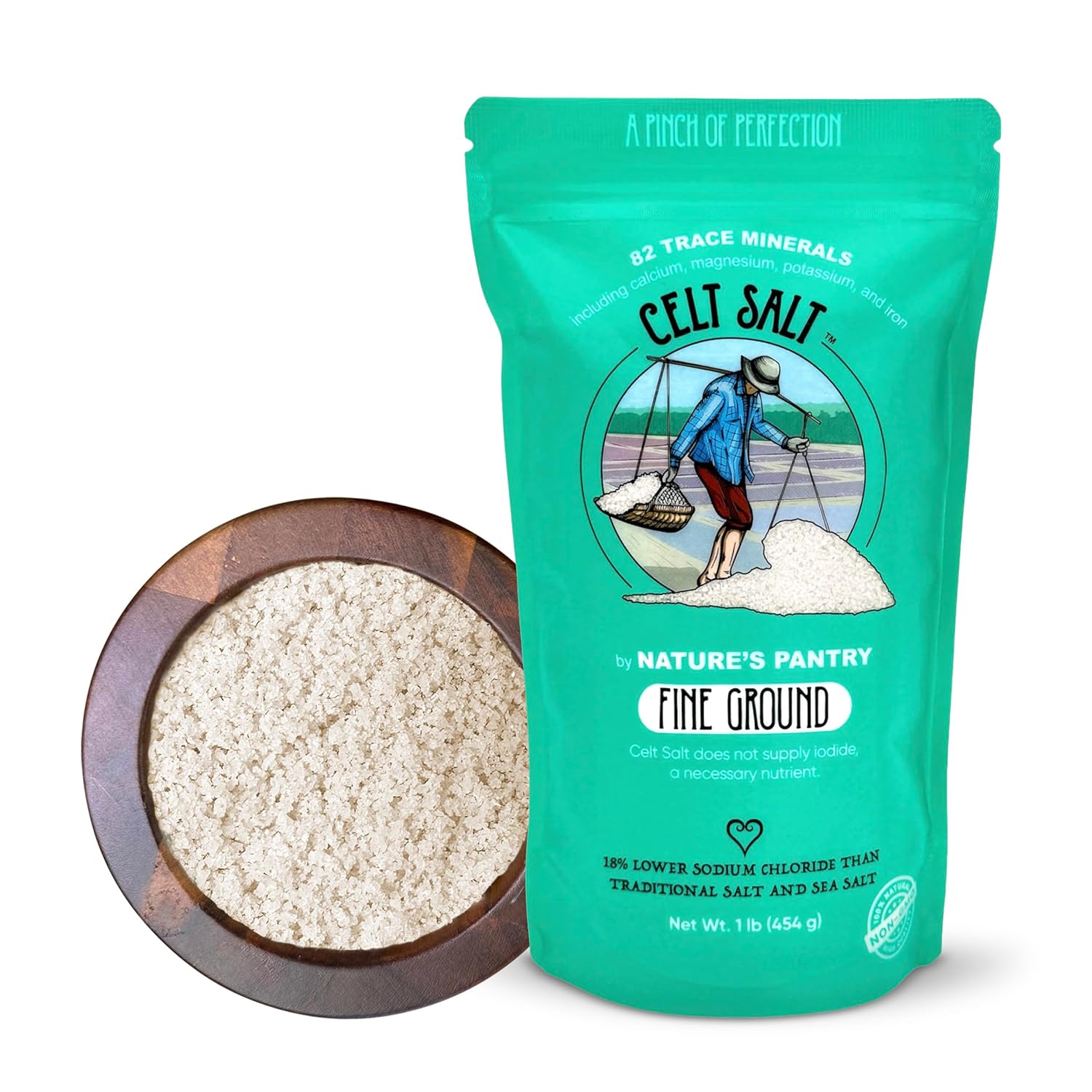 Ground Salt Format Celtic Salt Fine Ground, Celt Salt By Natures Pantry, 82+ Minerals, non ...