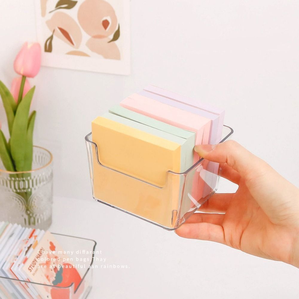 Chic Acrylic Note Holder Efficient Waterproof Clear Note Box Card Paper ...