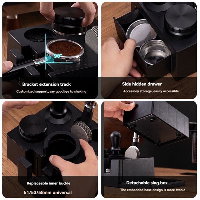 Espresso Knock Box Coffee Tamper Holder 51-58mm General Multifunctional Coffee Tamper Stand Multipurpose Coffee Tool.