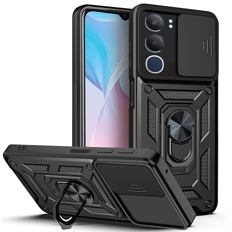 Phone case For VIVO Y19S Pro Back cover Hard Armor Shockproof Camera Protection Bracket Navigation Holder Ring cover for For VIVO Y19S Pro Cover cases.