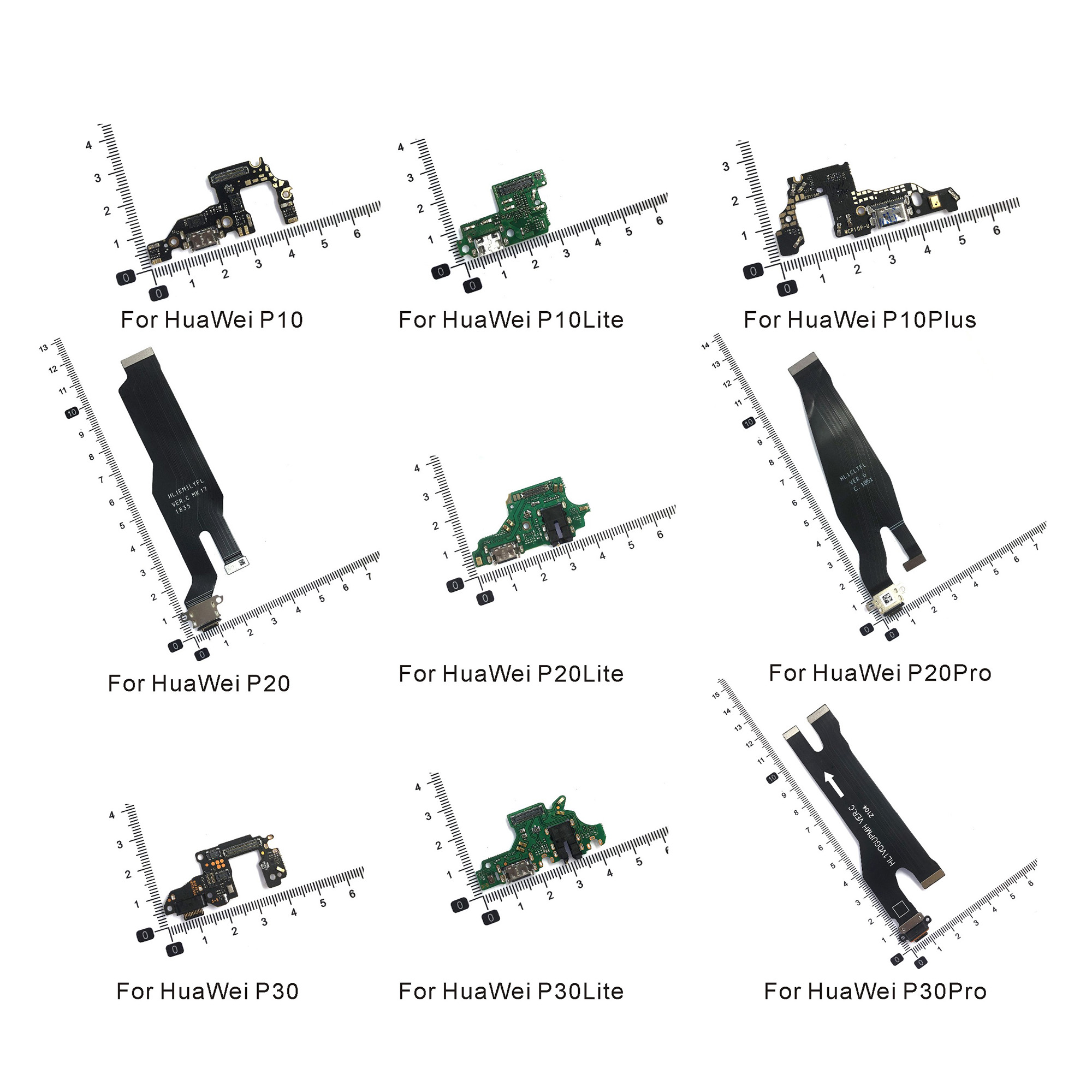 USB Charging Dock Port Socket Jack Connector Charge Board Flex Cable For Huawei P9 P9Plus P9Lite mini P9Lite P8Lite P10 P20 P30 Lite Plus Pro Microphone Mic