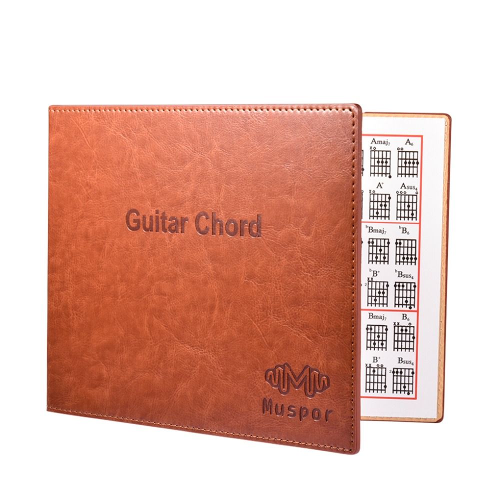 ATON MUSIC Folding Guitar Chord Book Cover Folk Vintage Paperback 6 String Guitar Chord Book Cover Paperback Chord Sheet Portable 6 String Electric Guitar