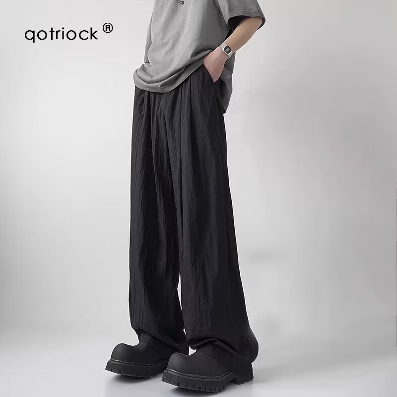 ASRV men's loose straight chinos plain loose casual pants