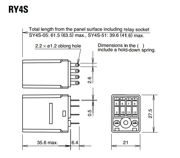 RY4S-UL 24V, 220V rơ le trung gian IDEC