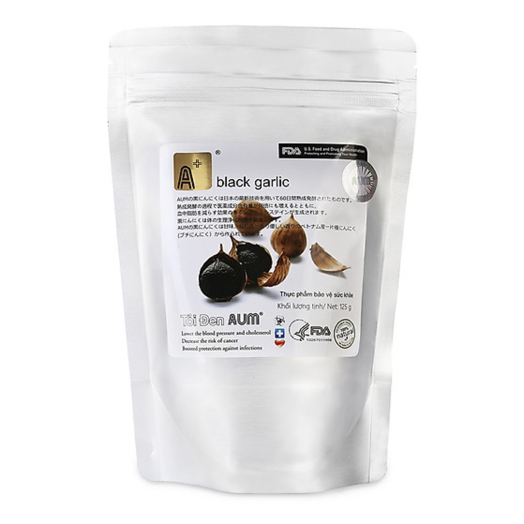 Tỏi đen cô đơn bóc vỏ, túi nhôm, peeled black garlic - aum