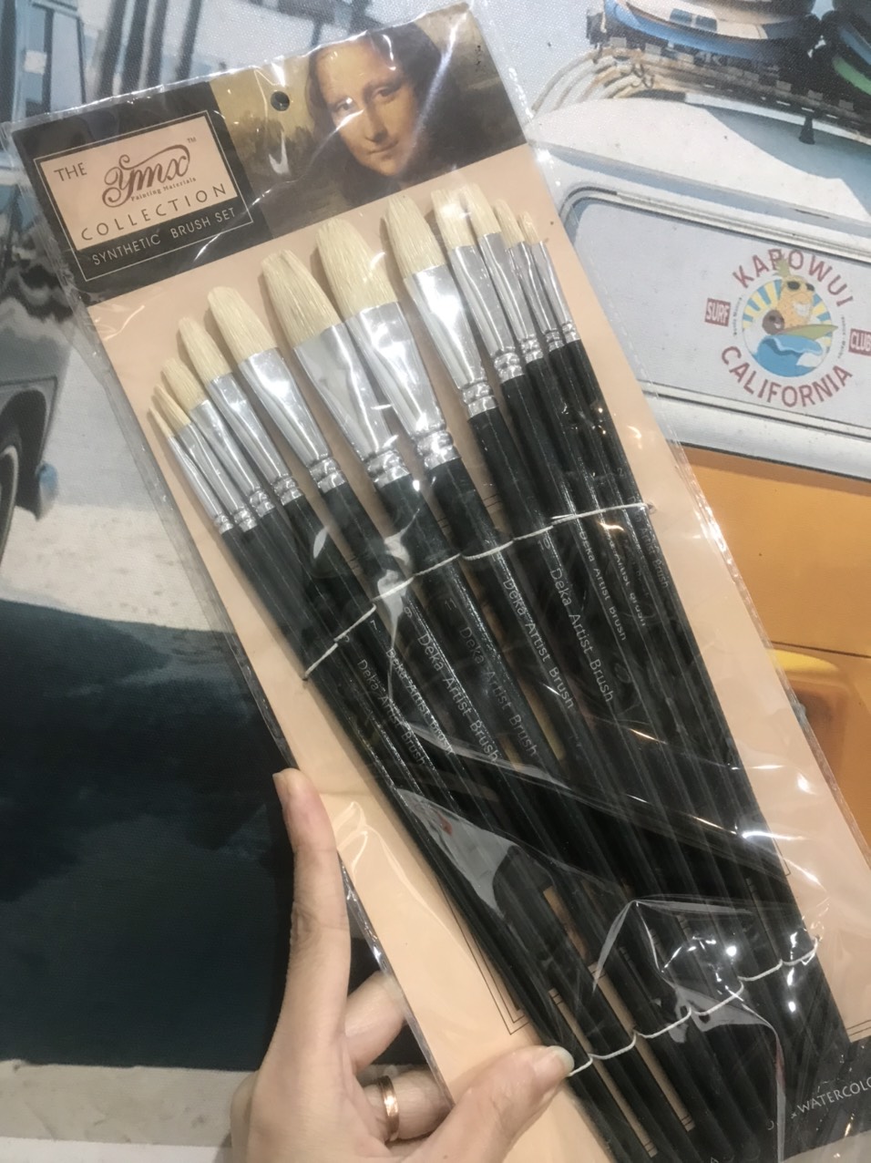 Bộ cọ lông lợn 12 cây vẽ acrylic, sơn dầu