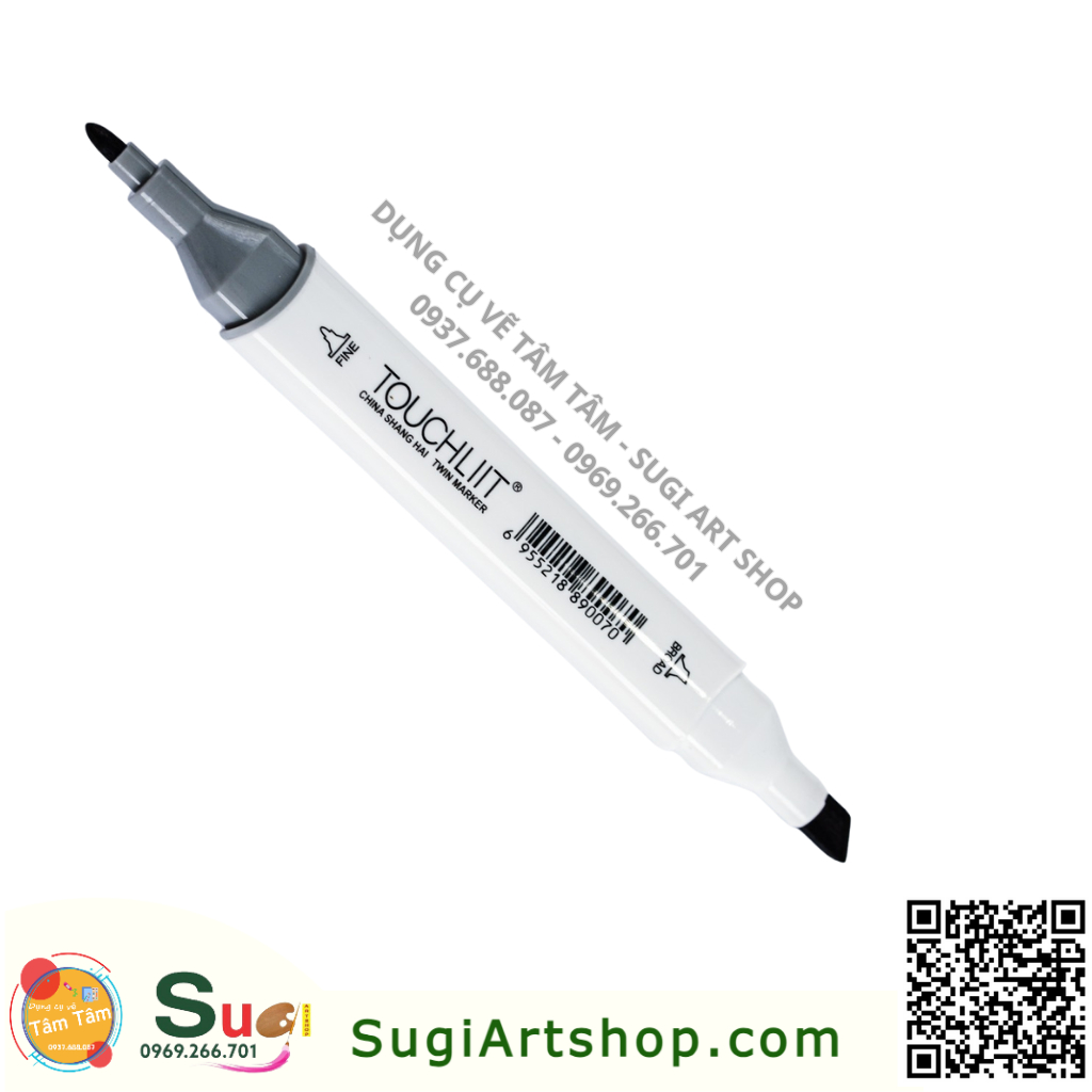 Bút Marker TOUCHLIIT hai đầu cây lẻ - Bút marker đen