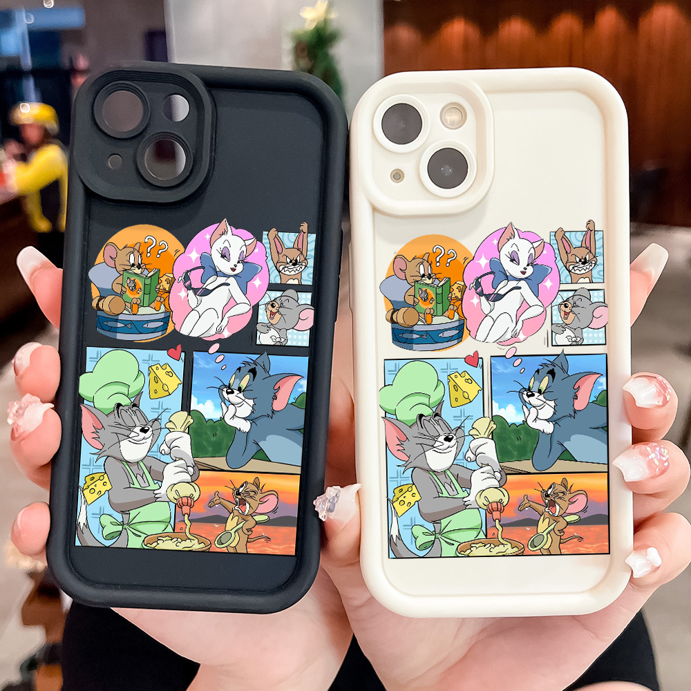 ZeroQiQi for Samsung A06 Back Cover Tom Jerry Comic Soft Rubber Ladder Camera Protection Phone Case. 