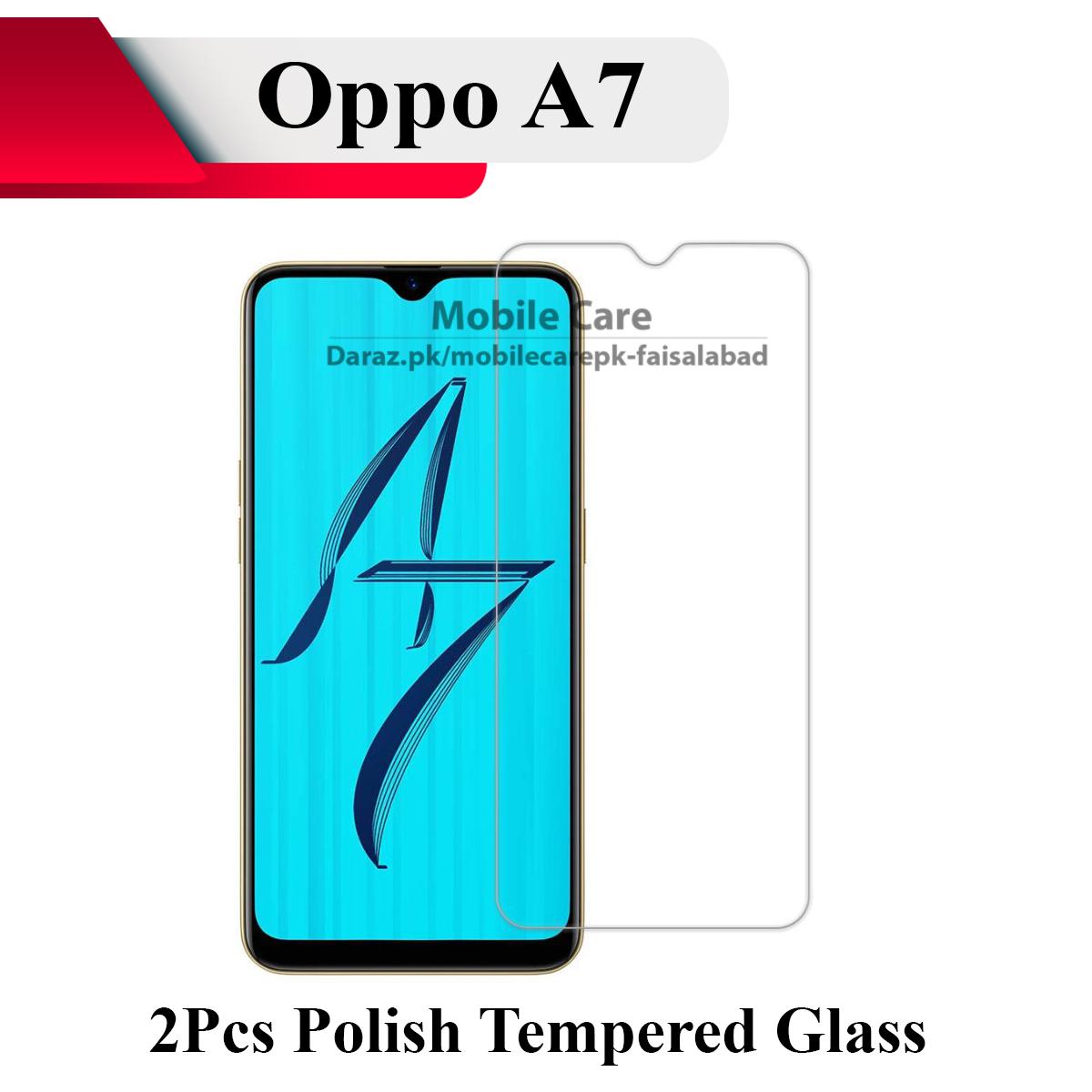 2Pcs Oppo A7 Tempered Glass Screen Protector Polish Glass For A7