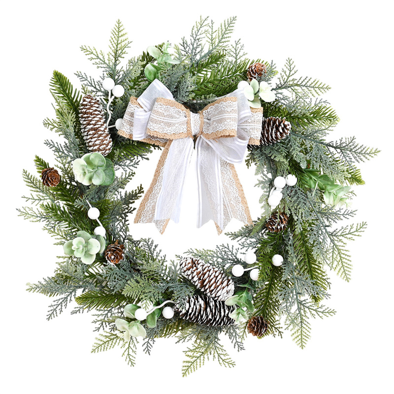Christmas decorations: pine cones, pine needles, vine wreaths, wreaths, party venues, window doors, hanging Christmas garlands