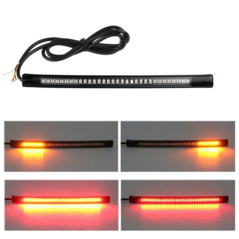 48 LED Universal Flexible Motorcycle Light Strip Tail Brake Stop/Turn Sign Light