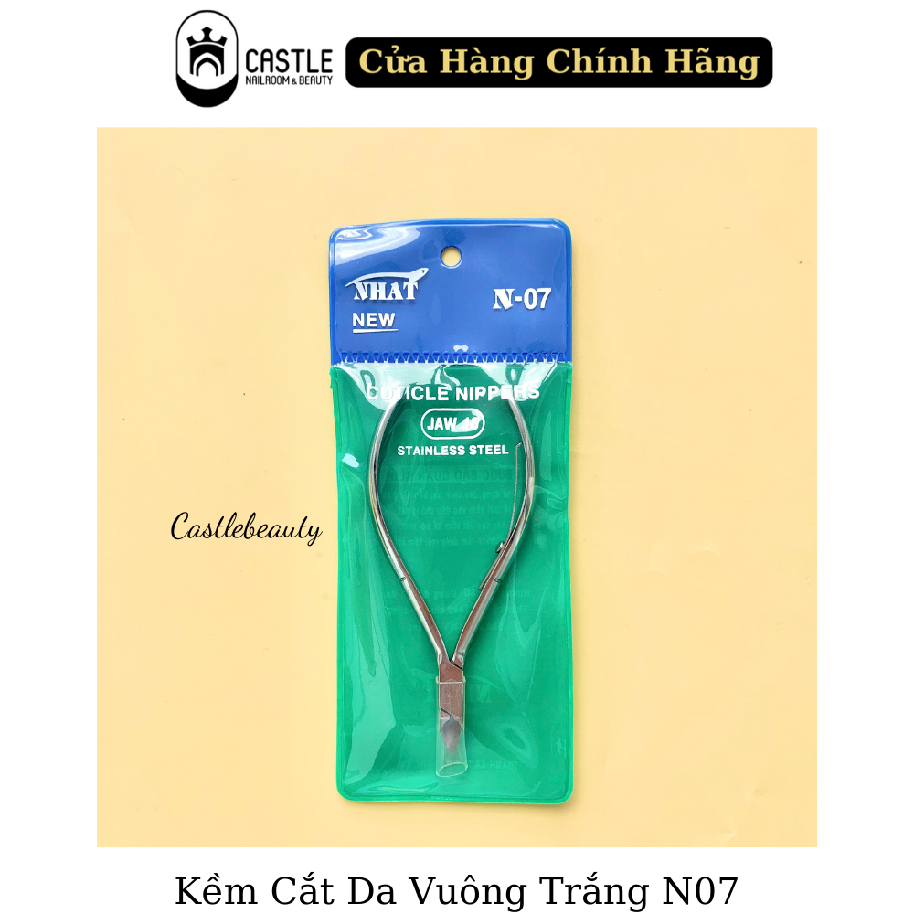 • kềm cắt da vuông trắng mạ inox | castle