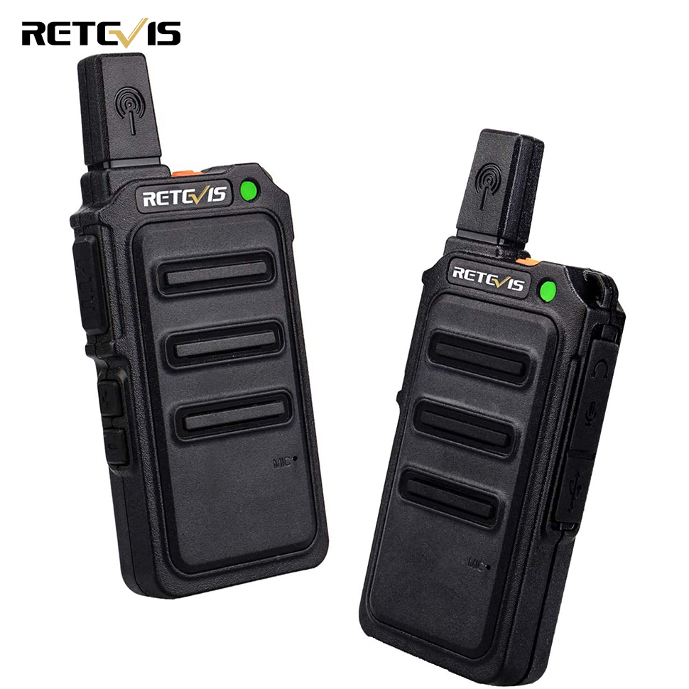 Retevis rt619 pmr446 rechargeable 2 way radio mini, vox 1300mah license free 16 channels, ctcss&dcs handheld for gifts, family, restaurant