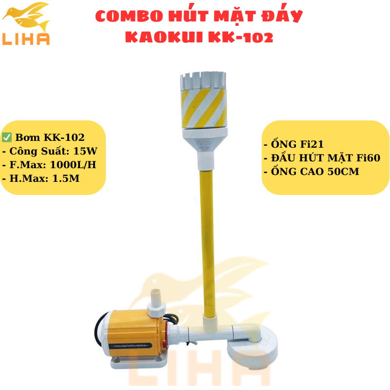 Combo Máy Bơm KaoKui Và Hút Mặt Đáy Bể Cá - Máy Bơm Nước Cho Bể Cá