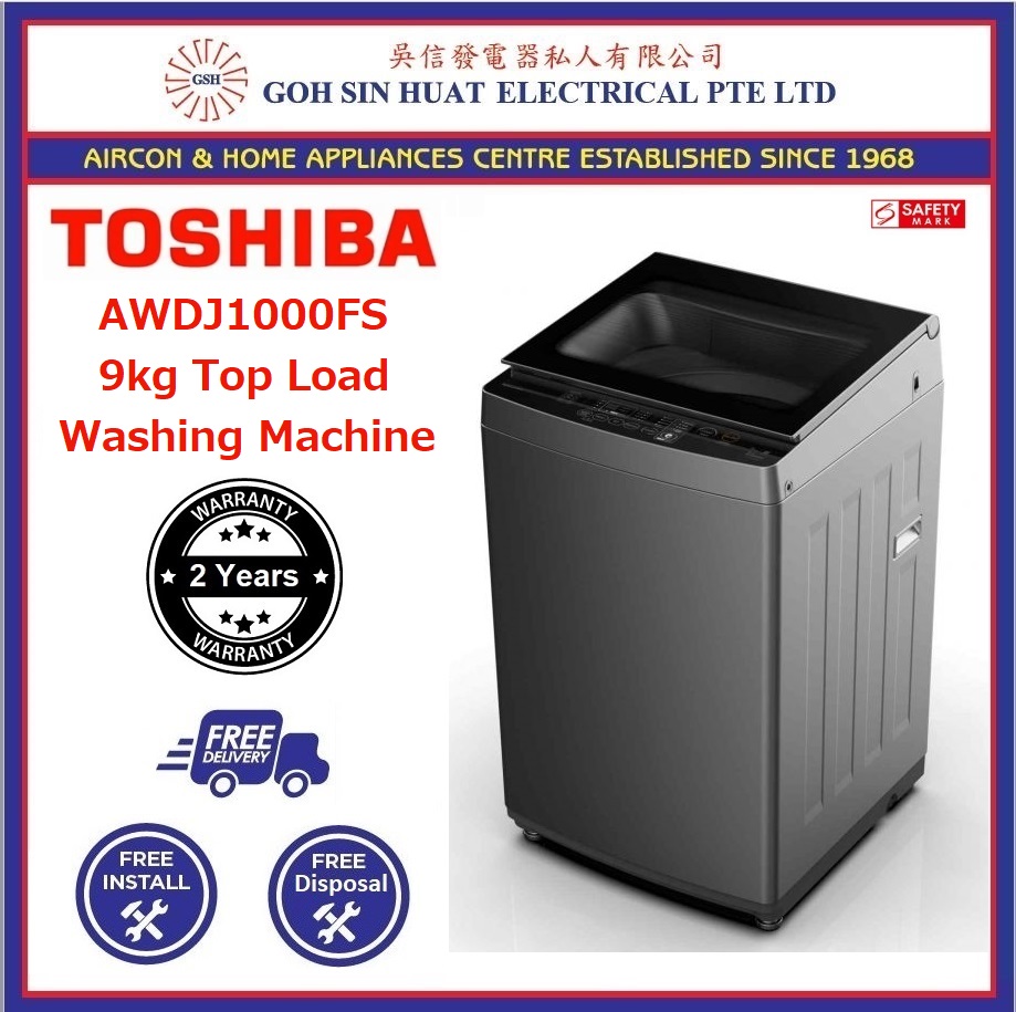 Toshiba Aw Dj1000fs Inverter 9kg Top Load Washing Machine Free Disposal Lazada Singapore