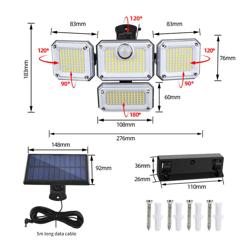 Solar light body sensor lamp garage road light outdoor garden light split solar wall light