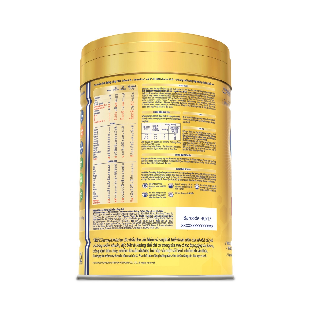 Enfamil A+ số 1 830g 2flex