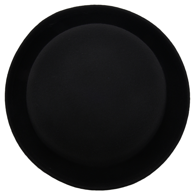 1Piece Melon Bowler Hat Hat Bowler Hat Bowler Hat Felt Hat Chaplin Hat Riding Hat (Black)