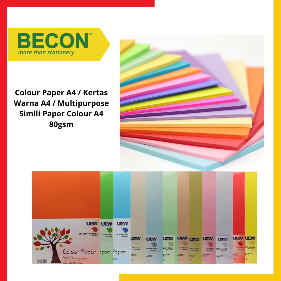 Colour Paper A4 / Kertas Warna A4 / Multipurpose Simili Paper Colour A4