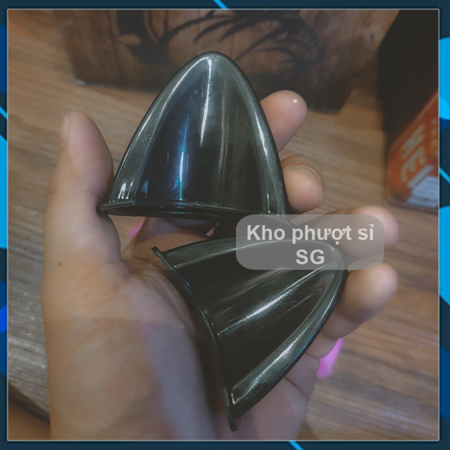 Cặp tai mèo gắn mũ bảo hiểm màu đen bằng nhựa kèm keo - phụ kiện tai mèo trang trí nón bảo hiểm 3/4 fullface