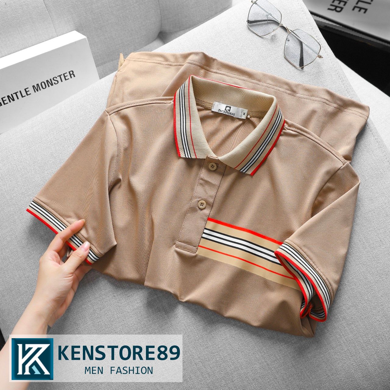 Áo thun nam có cổ PACK SỌC COLORS vải cá sấu gai KENSTORE89 ATP146