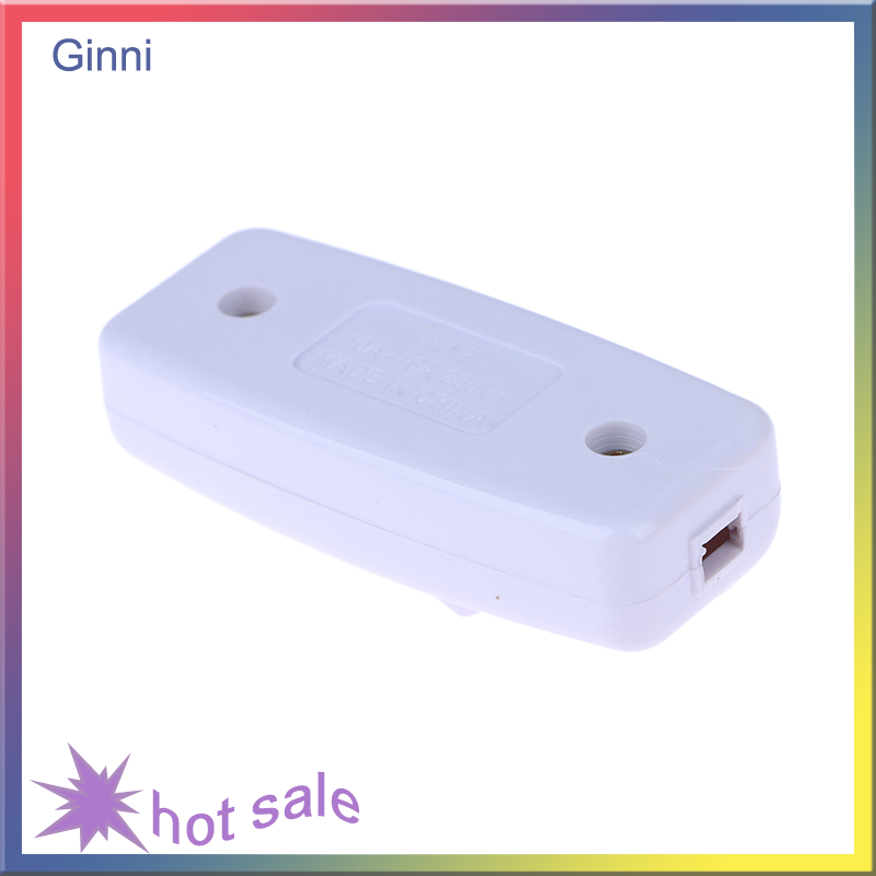 Ginni 1Pc Light Switch For Home Classic White Inline ON OFF Table Bedside Lamp Desk Light Cord Cable Switches Electrical Accessories