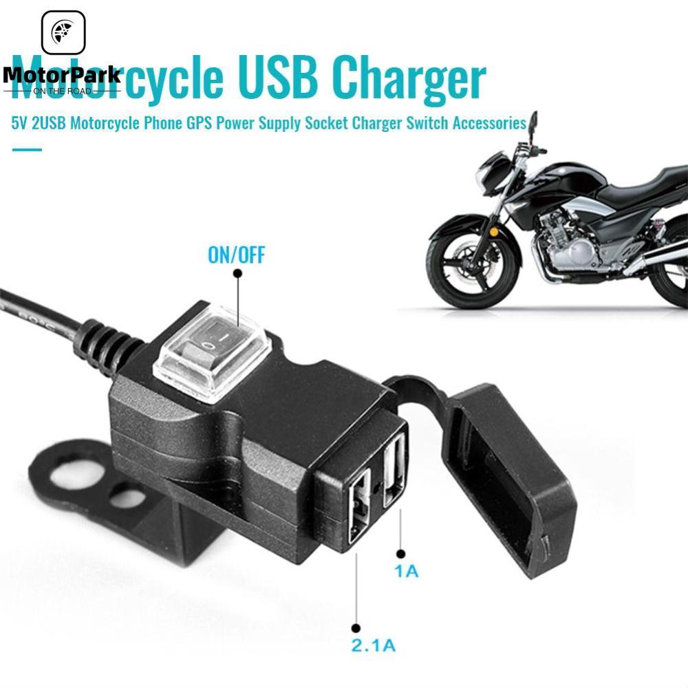 12V-24V USB Socket Charger Switch Accessories for Motorcycles,scooters,ATV