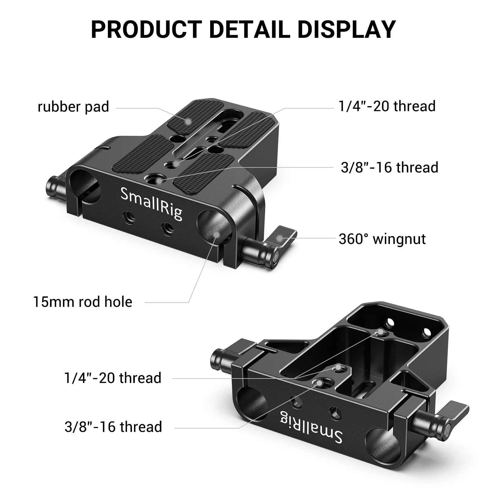 【Free Returns】 Smallrig Dslr Camera Base Plate With 15mm Rod Clamp For A6500/a6600 For Panasonic Gh5 For Camera Cage