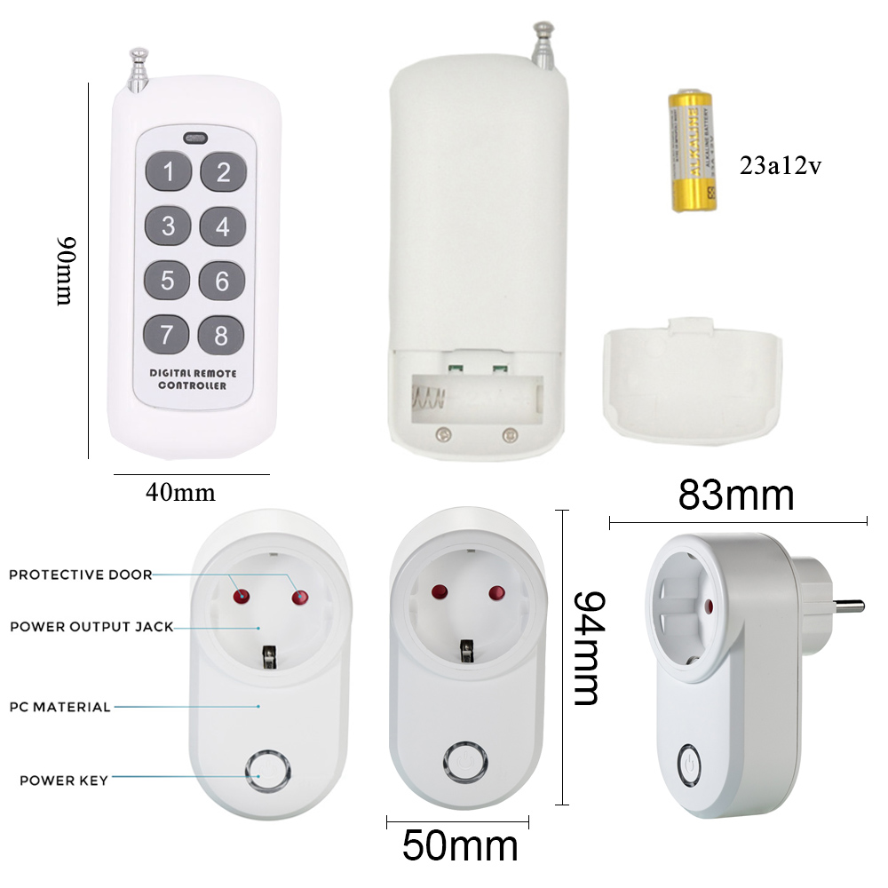 【Shop the Latest Trends】15A Smart Home Plug Wireless Socket Remote Control EU FR 433MHz Wall Electric Outlet Accessories Programmer Switch AC 220V LED. 