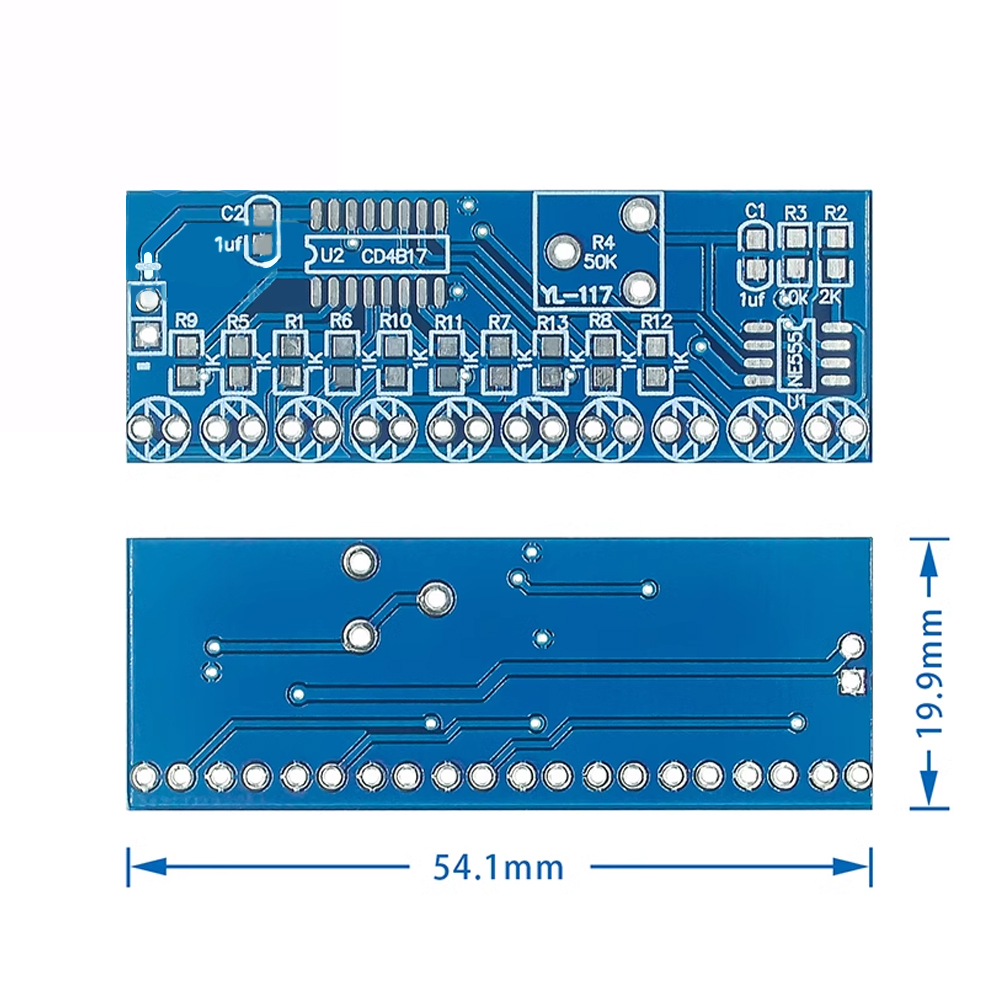 NE555 CD4017 LED Flow Light Electronic Production Suite Control Board Module Capacitor Oscillator Clock Signal DIY Electronic Kit