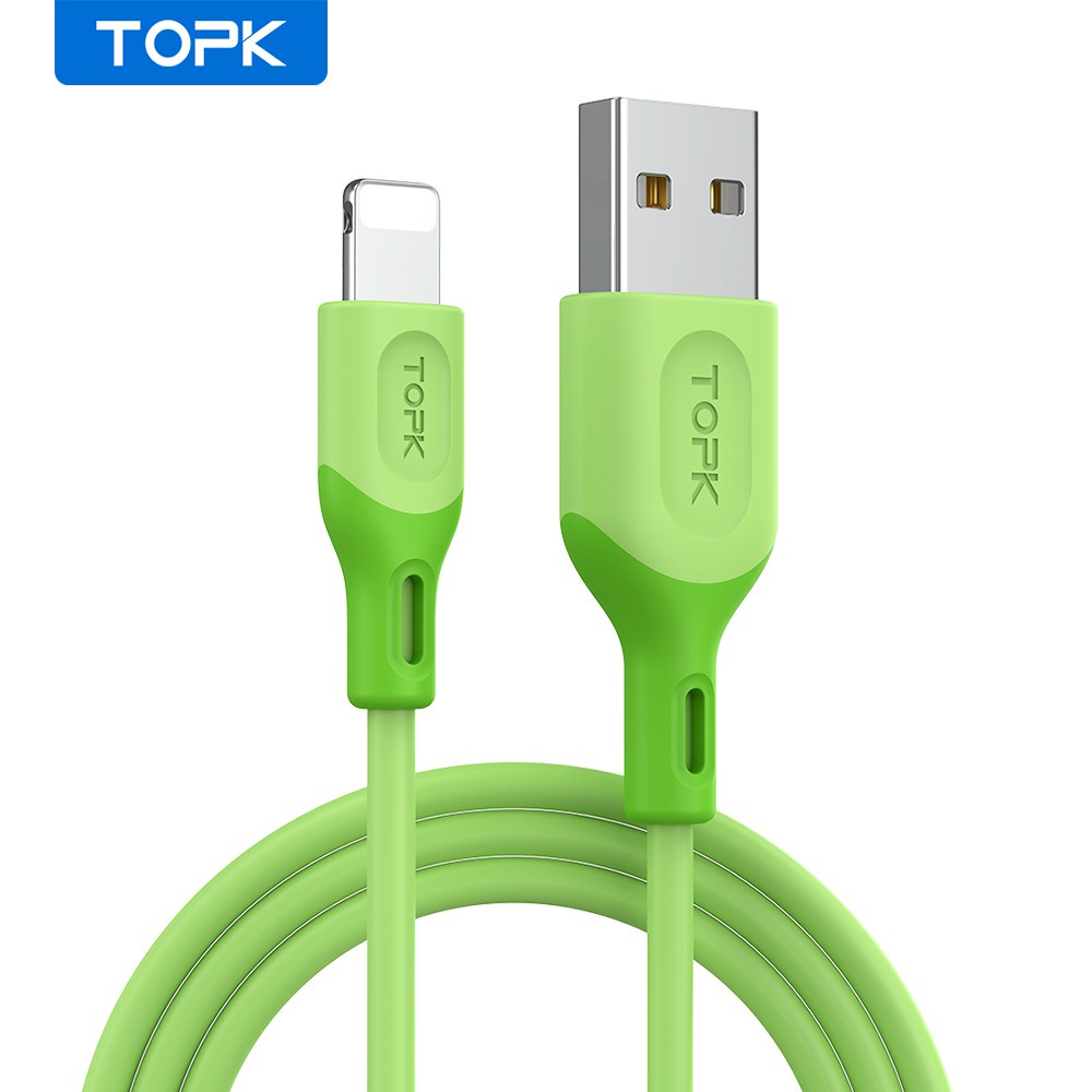 Cáp Sạc Topk AN84 chất liệu silicon siêu mềm sạc Micro usb, lightning, Type C