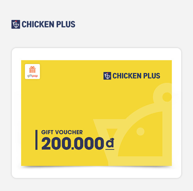 Evoucher - Chicken Plus Gift Voucher 200K