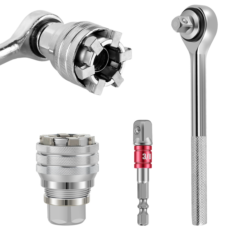 Adjustable Magic Sleeve Socket Tool Durable Drive Socket Wrench Sleeve Universal Socket Sleeve Tool Adjustable Magic Sleeve Socket Tool for Hand Drill High Torque Socket Tool