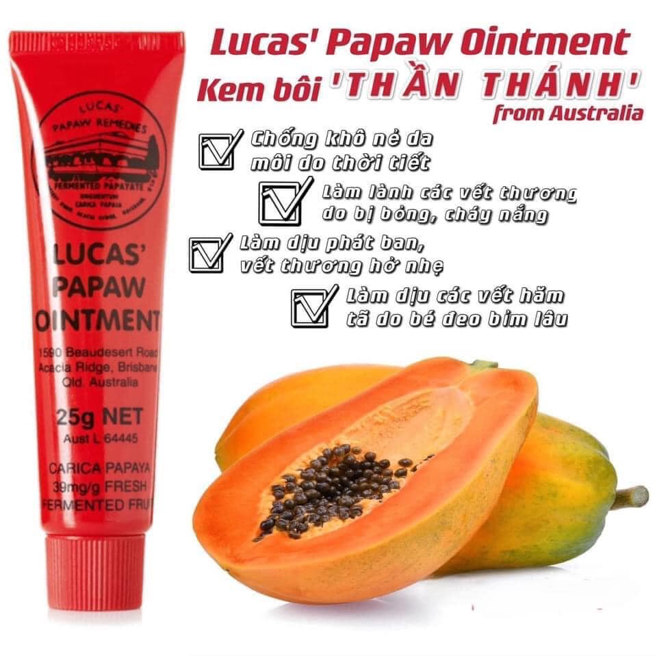 Kem đu đủ Lucas’ Papaw Ointment 25g ( Hàng chuẩn Úc)