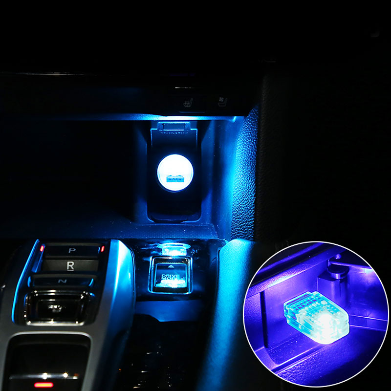 Đèn LED Tạo Không Khí Cho Xe Hơi 5V Công Tắc Cảm Ứng USB Mini Đèn LED Tự Động Điều Khiển Âm Thanh Nhiều Màu Đèn Trang Trí Xung Quanh Sản Phẩm Xe Hơi