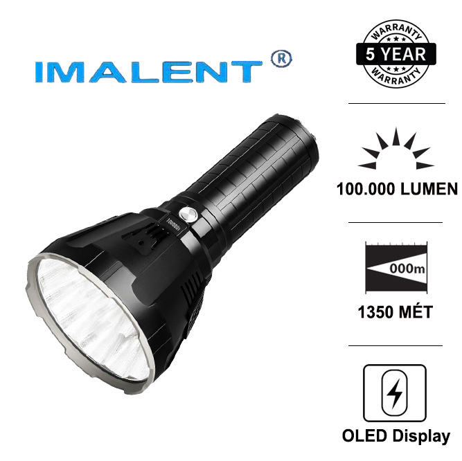 Đèn pin siêu sáng IMALENT MS18 độ sáng 100000LM chiếu xa 1350m sử dụng 18 thumbnail