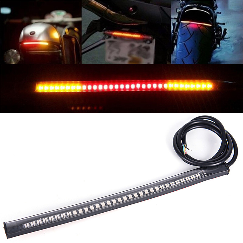 48 SMD LED Motorcycle Motorbike Tail Brake Stop Turn Signal Strip Stop Light. 