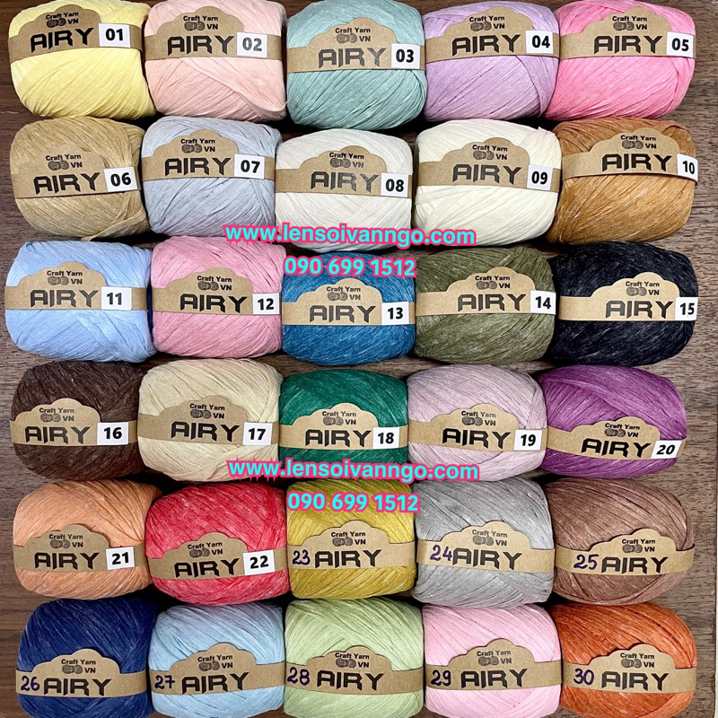 Sợi Airy móc túi/mũ (cuộn 45gr)